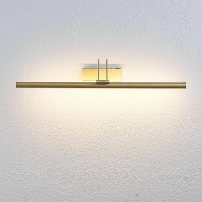 Lucande Bilderleuchte LED mit Schalter, Spiegelleuchte 69 cm, Wandlampe messing, Wandleuchte warmwei