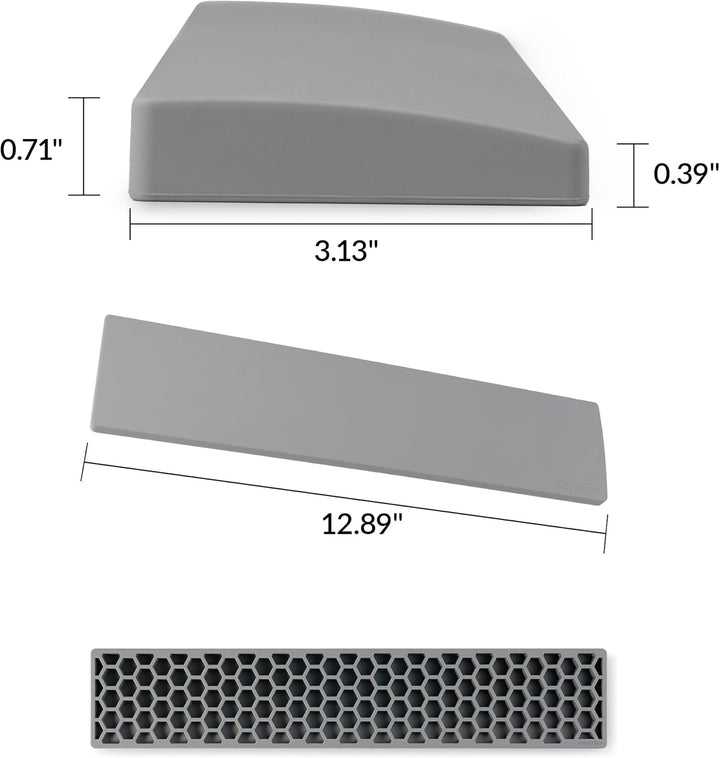 Keychron Grey Silicone Wrist & Palm Rest, 327mm (12.89") for 75% Compact Keyboard Series V1/V2/Q1/Q2