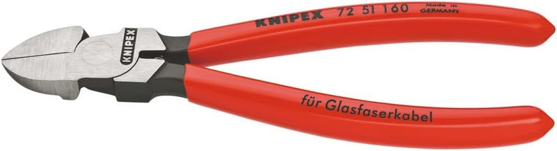 Knipex Seitenschneider für Lichtwellenleiter (Glasfaserkabel) mit Kunststoff überzogen 160 mm 72 51