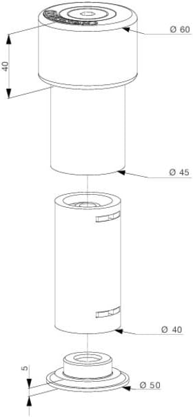 Locinox Torstopper | Torpuffer | Bodenanschlag | GATESTOP | Aluminium | Höhe: 6-14 cm | 1 Stück