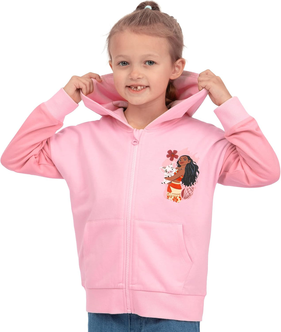 Disney Hoodie Mädchen, Moana Zip Hoodie Kinder, Prinzessin Mädchen Kleidung Mit Reissverschluss 122,
