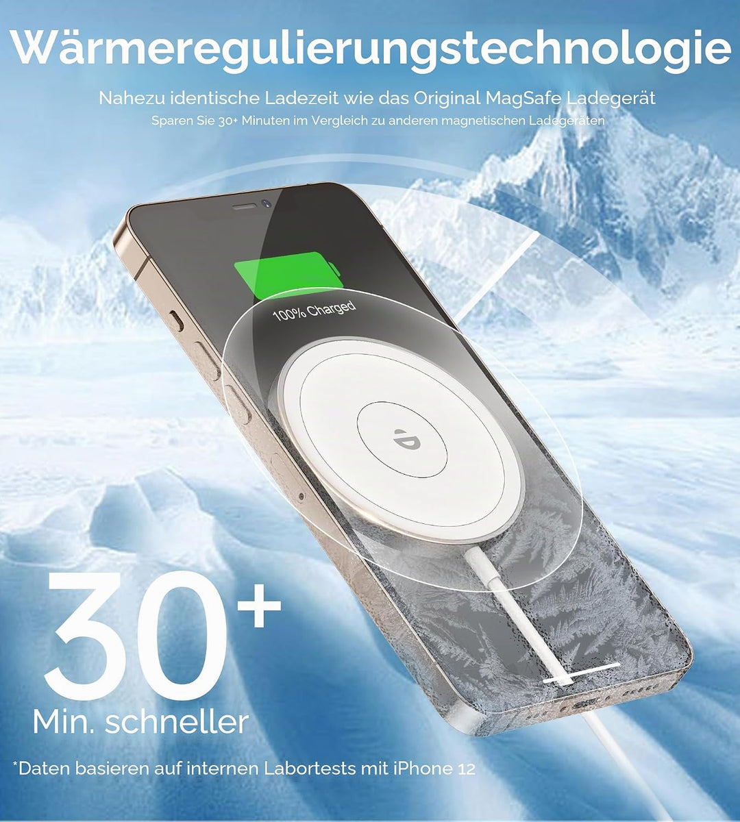 RoRoSkin 2 Pack Mag Safe Ladegerät, 15 W Induktive Ladestation Magnetisch Kabelloses Ladegerät, für
