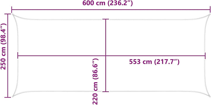 vidaXL Sonnensegel Orange und Braun 6 x 2,5 m 100% Polyester Oxford, Outdoor Schatten, UV-beständig,