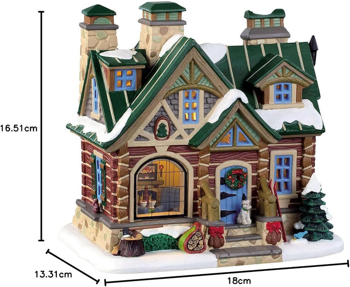 Lemax 95474 - Pine Peak Retreat - Neu 2019 - Porzellan Häusschen mit Inside Scene - Christmas Villag