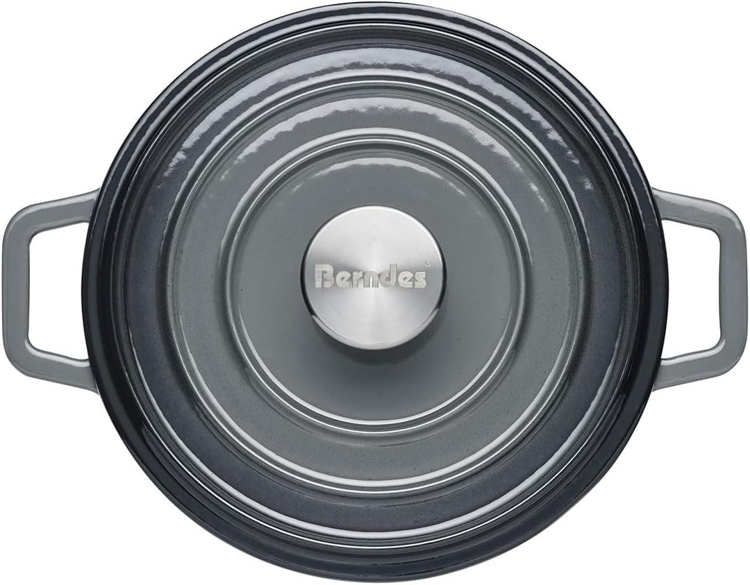 Berndes Bräter B.iron 2,5L mit Deckel - 20 cm - Gusseisen mit Emaillebeschichtung - Kochtopf zum Sch