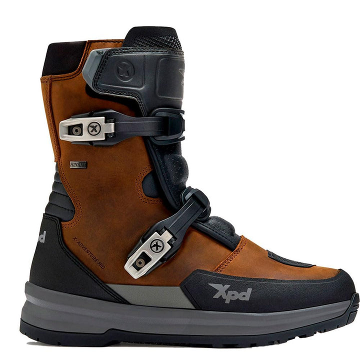 XPD X-Adventure Mid H2Out wasserdichte Motorrad Stiefel, braun, 49 Braun 49 EU, Braun 49 EU