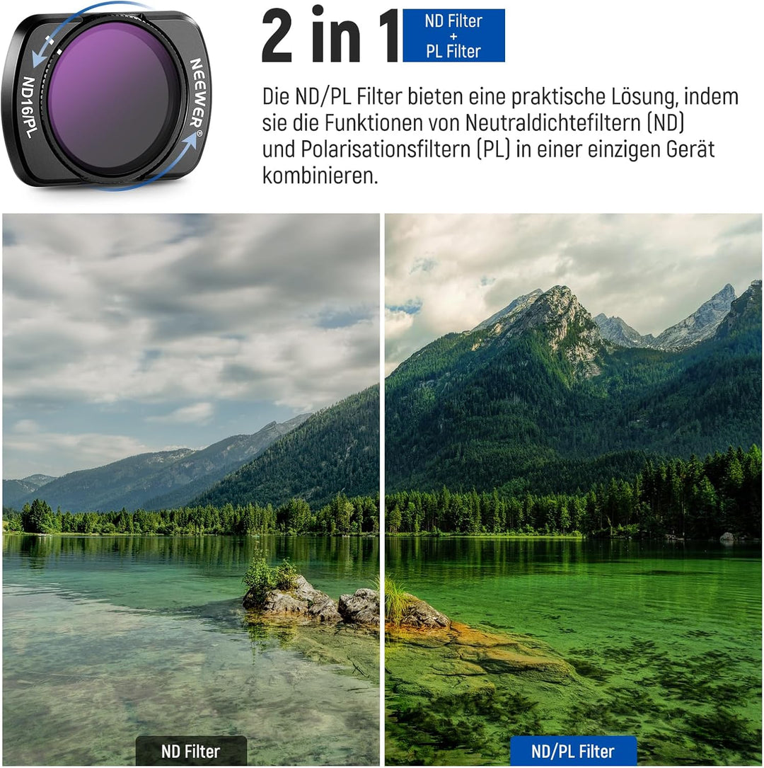 NEEWER Magnetisches ND Filter Set, kompatibel mit DJI Osmo Pocket 3 Creator Combo Zubehör, 4er Pack,