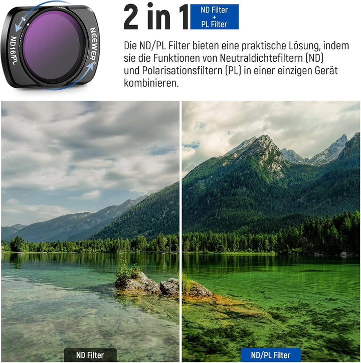 NEEWER Magnetisches ND Filter Set, kompatibel mit DJI Osmo Pocket 3 Creator Combo Zubehör, 4er Pack,