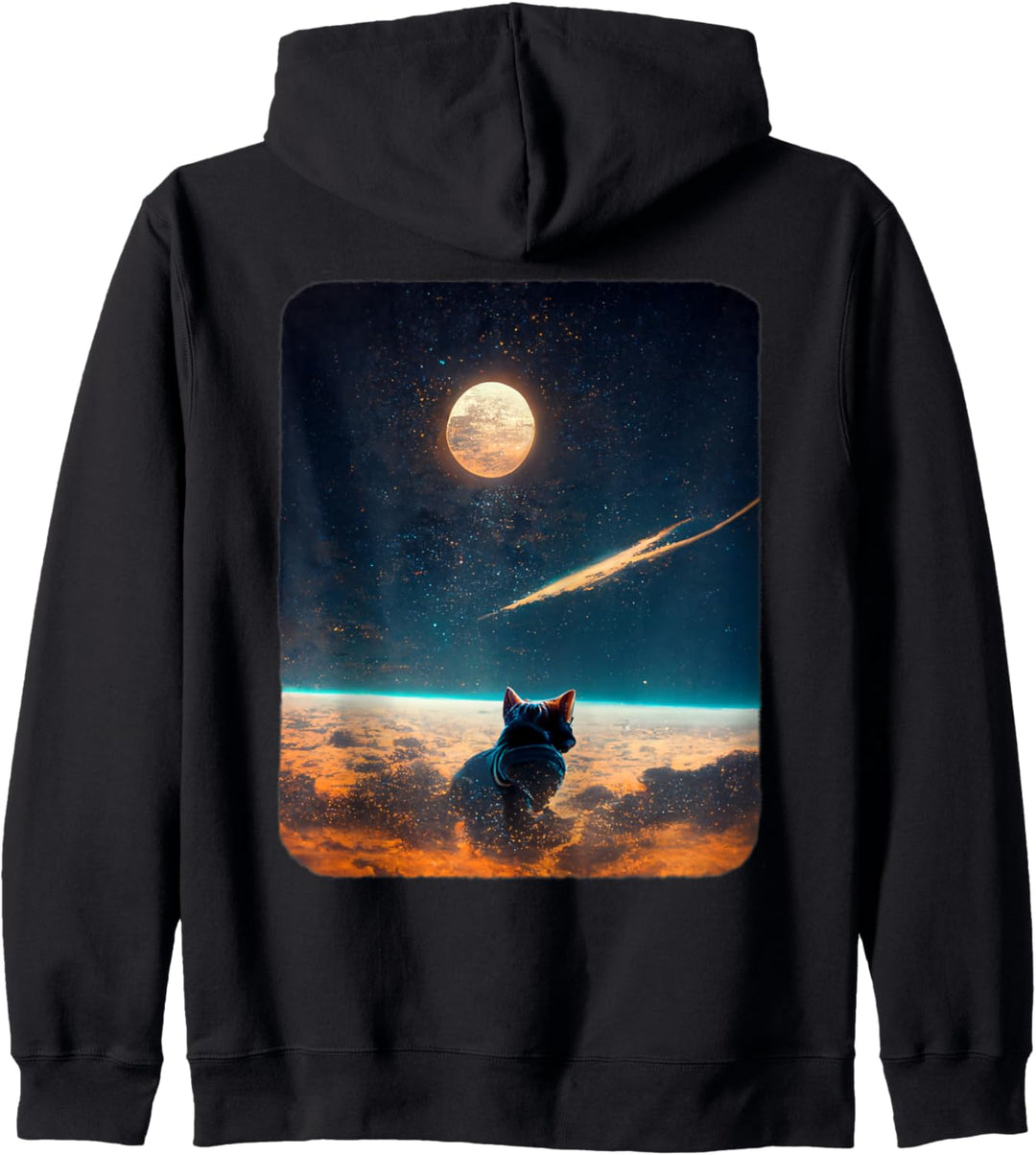 Space Cat Hoodie Cosmic Cute Cat in Space Ästhetische Katze Kapuzenjacke