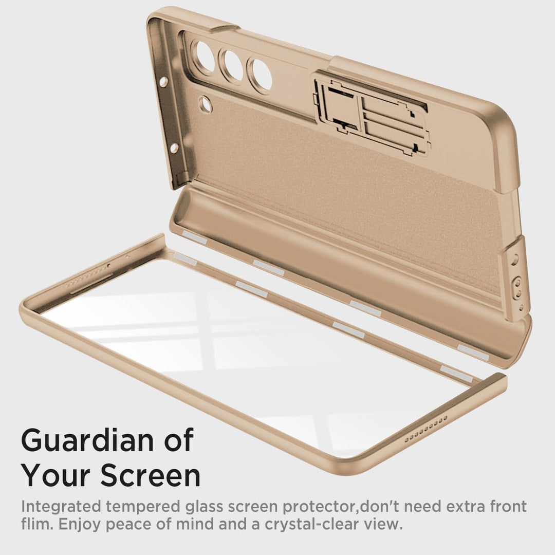 Miimall Kompatibel mit Samsung Galaxy Z Fold 6 Hülle mit Displayschutz+Magnetischer Scharnierschutz,