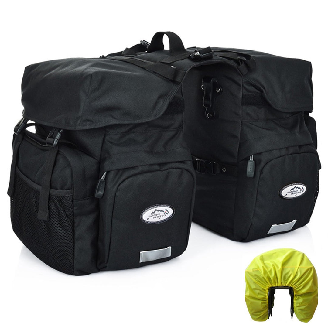 50L Fahrradtaschen Gepäckträger, Wasserdichte Fahrradtaschen aus Hochdichtem 600D Polyester für Daue
