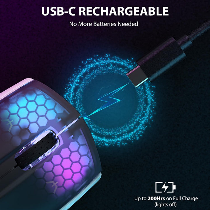 ATTACK SHARK X5 Ultra-leichte kabellose Gaming-Mäuse 49g,Tri-Mode Kabelgebunden/2.4G/BT5.0,PAW3312 P