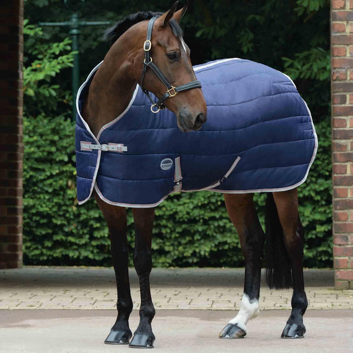 Weatherbeeta ComFiTec 210D Channel Quilt Medium-Lite Standard Stable Rug 4ft3 Navy/Silver/Red 4ft3 N