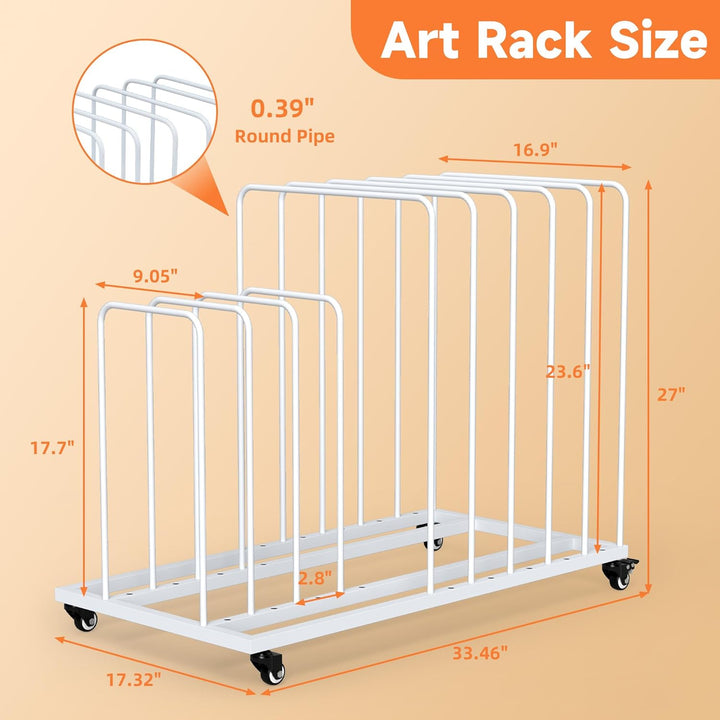 uyoyous Mobile Kunst-Trockengestell 85×69×44cm Trockengestell für Kunst Einstellbares Intervall Kuns
