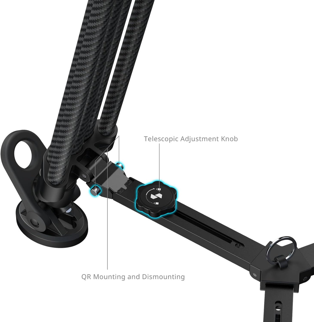 SMALLRIG 214cm FreeSpeed Carbonfaser-Gegengewicht Video-Stativ, Schwerlast-Kamera-Stativ mit 6-Stufe