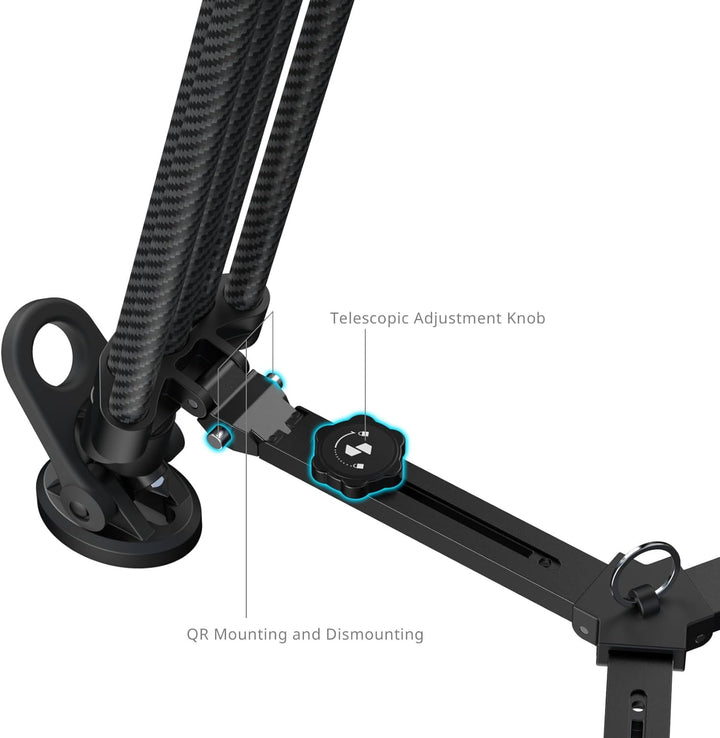 SMALLRIG 214cm FreeSpeed Carbonfaser-Gegengewicht Video-Stativ, Schwerlast-Kamera-Stativ mit 6-Stufe