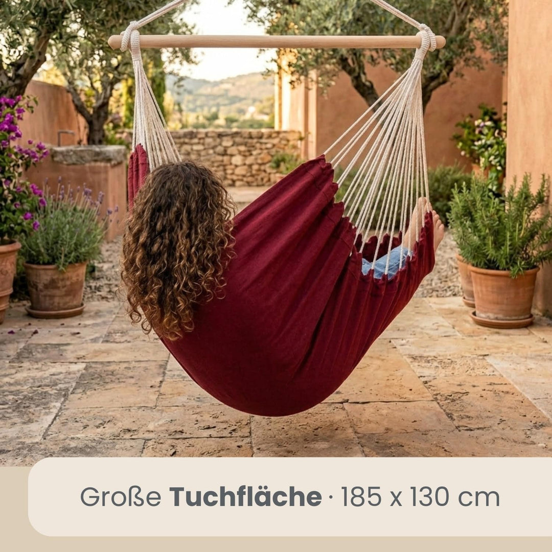 AMANKA XXL Hängesessel 185x130cm für Garten, Balkon & Terrasse - Schwebesessel Belastbar bis 150kg -