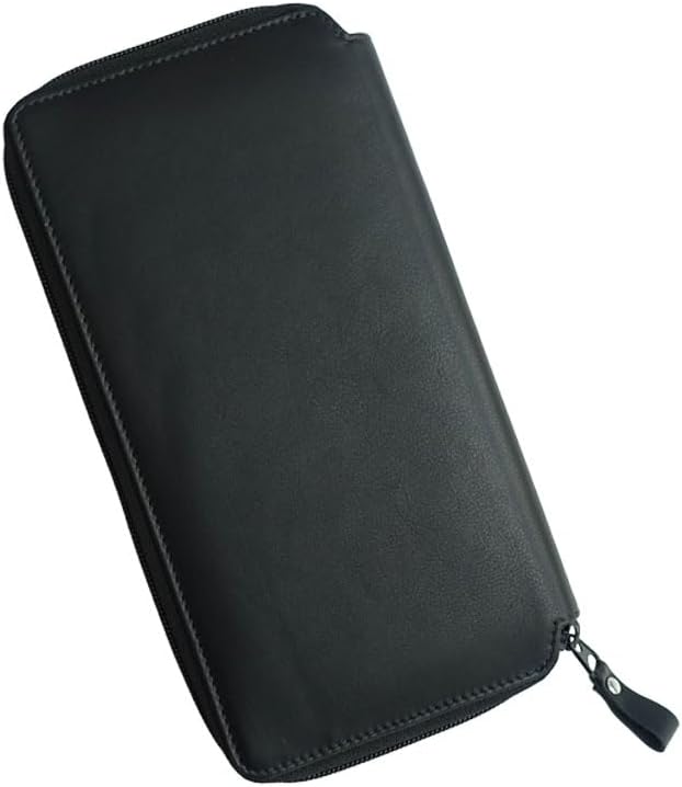 stilvoller Reise-Organizer Leder, Reisepass-Tasche Leder schwarz Reise-Passhülle, Reisemappe, Dokume
