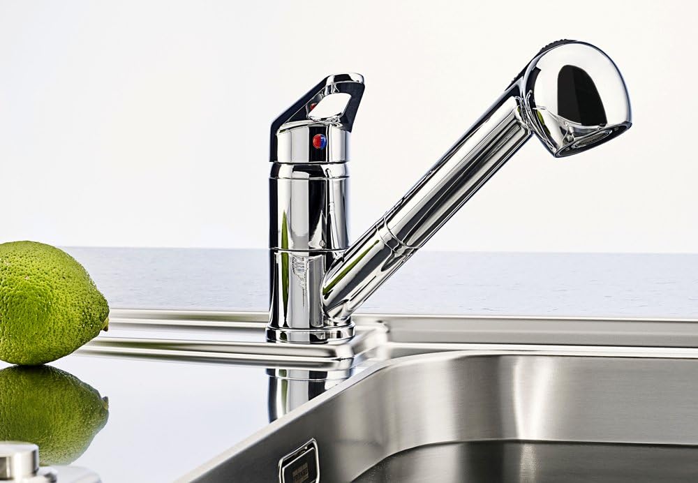 Franke Novara Plus Chrom Niederdruckarmatur mit Schlauchbrause Mischbatterie