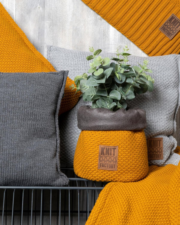 Knit Factory - Lynn Kissen - Grau - 50x50 cm Grau 50x50 cm, Grau 50x50 cm