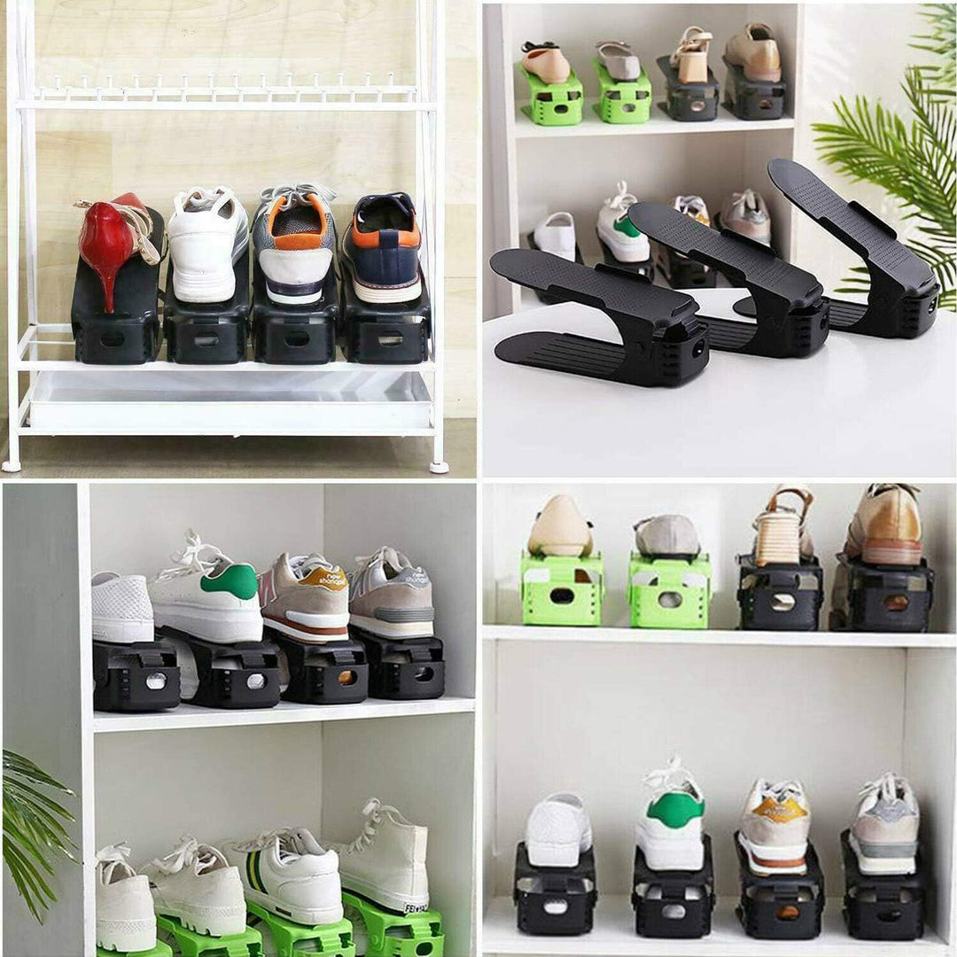 AufuN Einstellbare Schuhregale 30 Stück Schuhstapler/Schuhhalter Set, 3 höhenverstellbar, Platzspare
