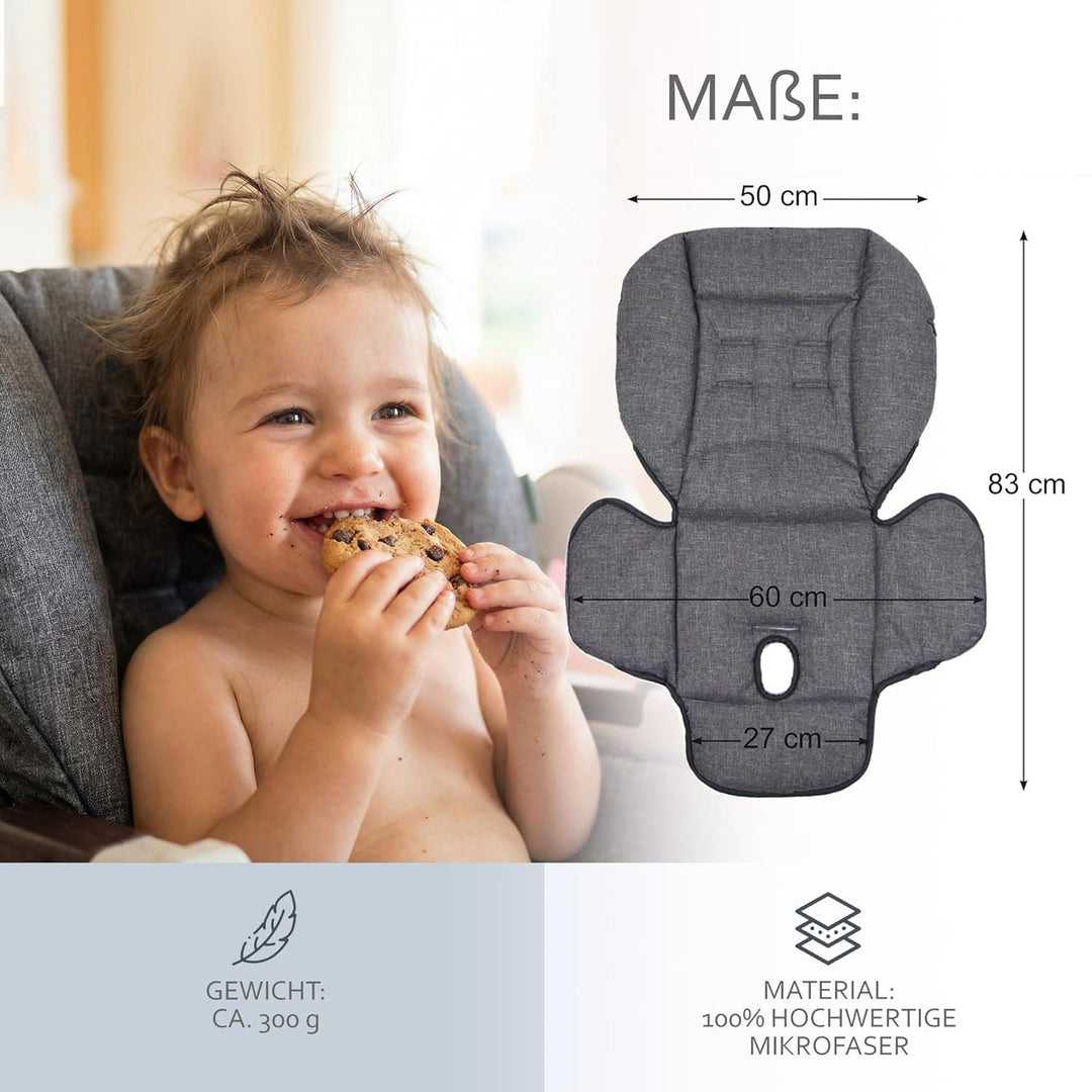BAMBINIWELT Sitzkissen Ersatzbezug Bezug kompatibel mit Peg Perego Prima Pappa Diner DESIGN (dunkelg