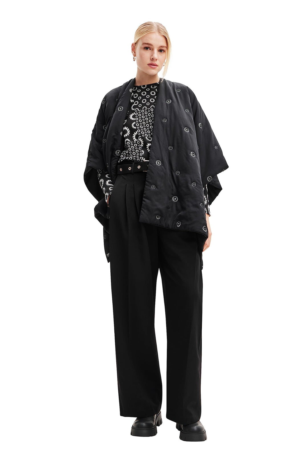Desigual Women's Poncho_Mini ATRE Elbrus, Black, One Size