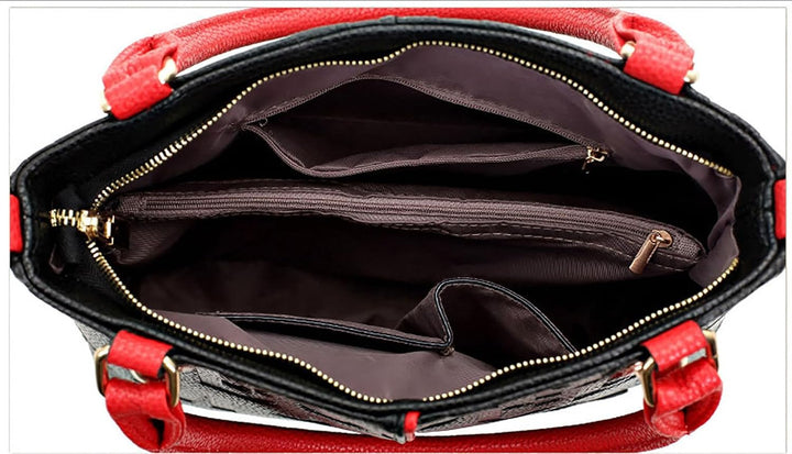DEERWORD Damen Schultertasche Taschen Frauen Elegant Tasche Italien Vintage PU-Leder 5706 2-teilig s