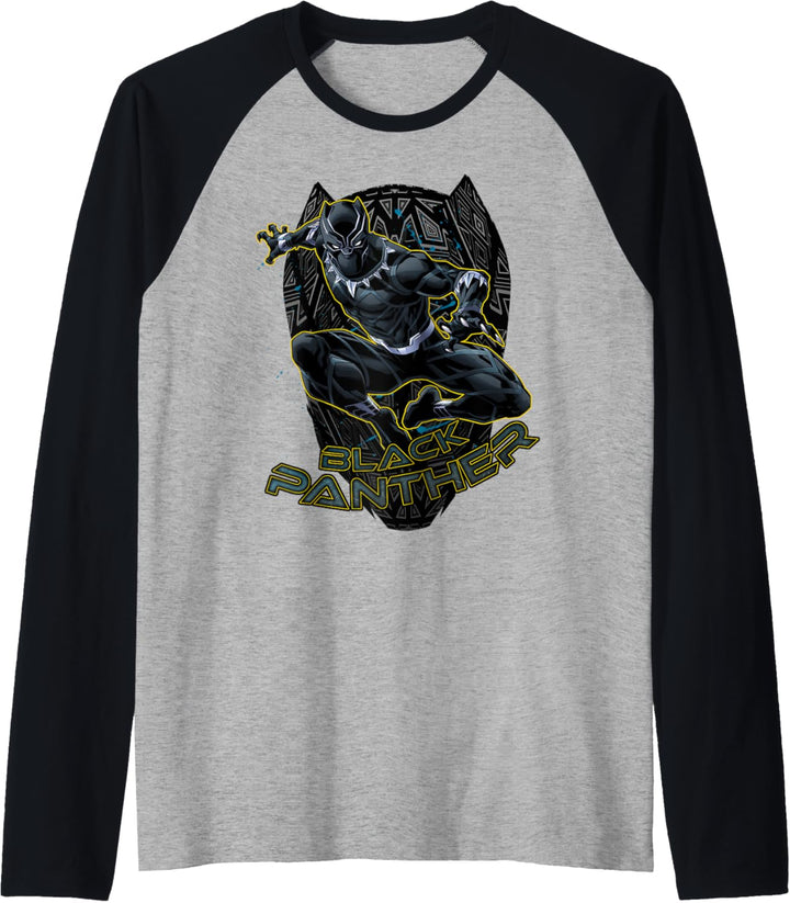 Marvel Black Panther Gold Trimmed Pounce Raglan