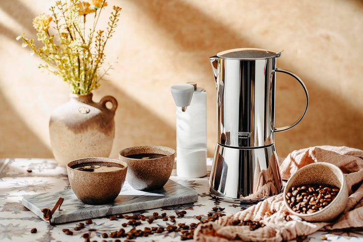 CAMRY - Klassischer Espressokocher aus Edelstahl 500 ml - Induktionsfähiger Mokkakanne für alle Arte