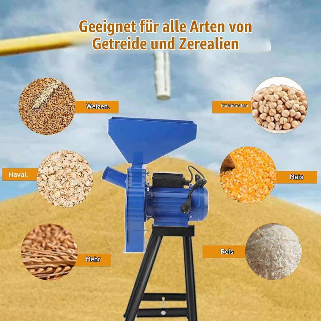 Elektrische Getreidemühle Schrotmühle 1100W, Nussmühle Zerkleinerer zur Verarbeitung von Nicht ölhal