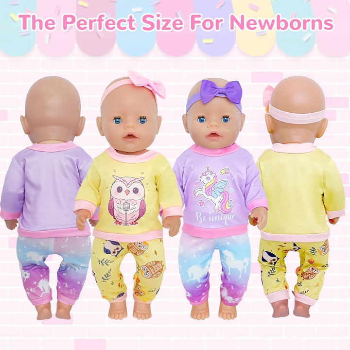 5 Sets Baby Kleidung für 14-18Zoll Baby Puppen, Puppenkleidung Outfits mit 5 Sets mit niedlichen Tie