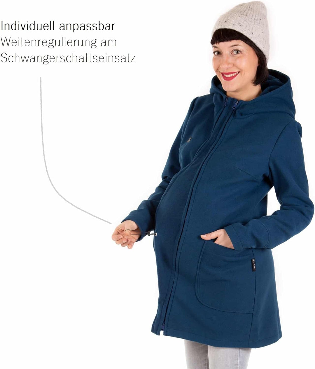 Viva la Mama - schicker Umstands- und Tragemantel für den Winter - VALENTIN L Petrolblau, L Petrolbl