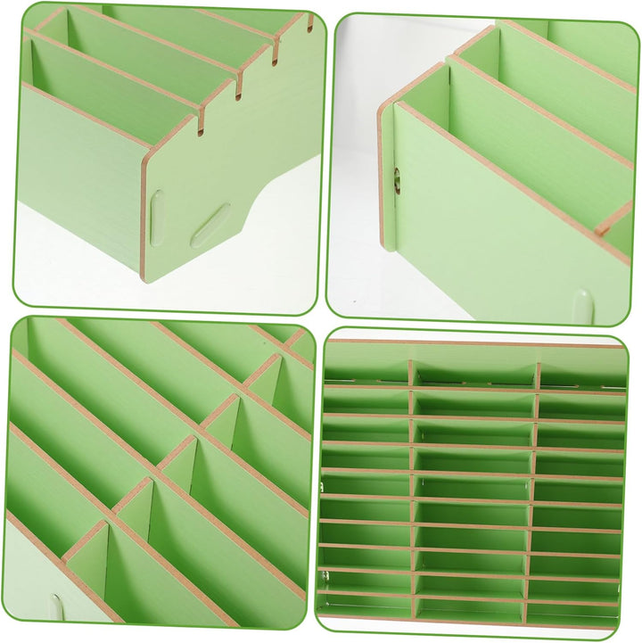 Operitacx Aufbewahrungsbox Holz Mit 30 Fächern Tisch Organizer Multifunktional Für Handy Kosmetik Bü
