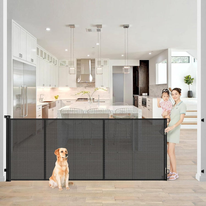 Treppenschutzgitter Ausziehbare für Babys,0-300cm,83cm Hoch Baby Absperrgitter Treppenschutzrollo,Ei