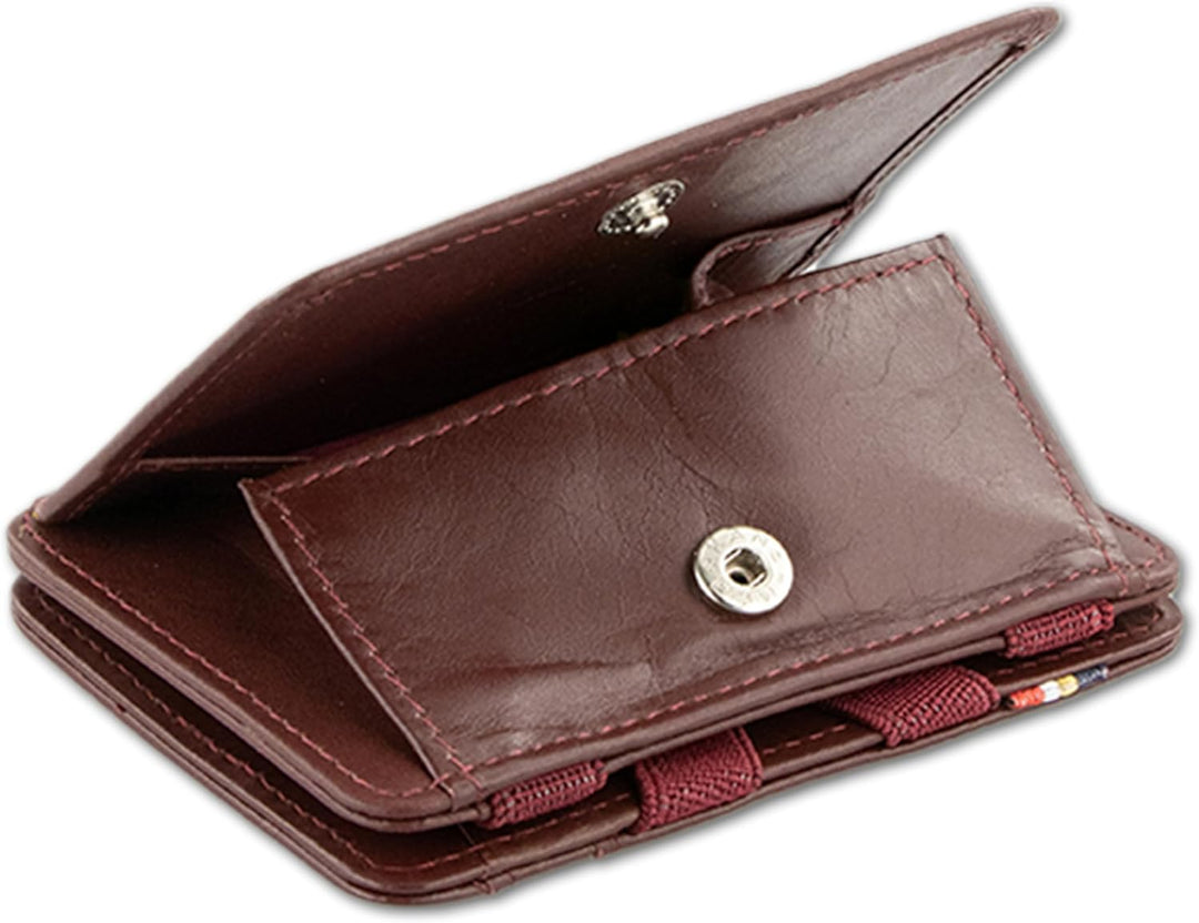 Hunterson Flacher Geldbeutel Fuer Herren aus Leder, Magic Wallet mit RFID-Schutz, Geldboerse mit Kle