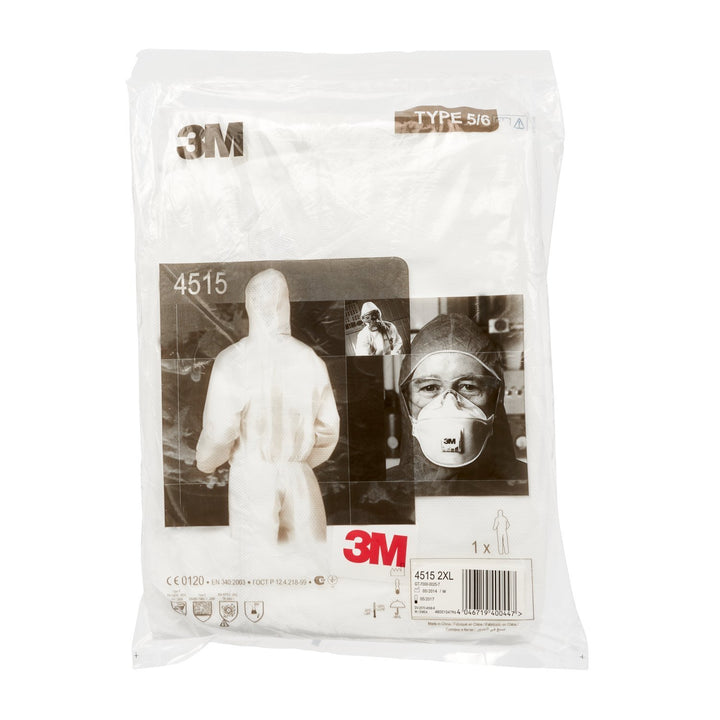 3M 4515 Schutzanzug, Typ 5/6, Grösse L, Weiss (Packung mit 4)