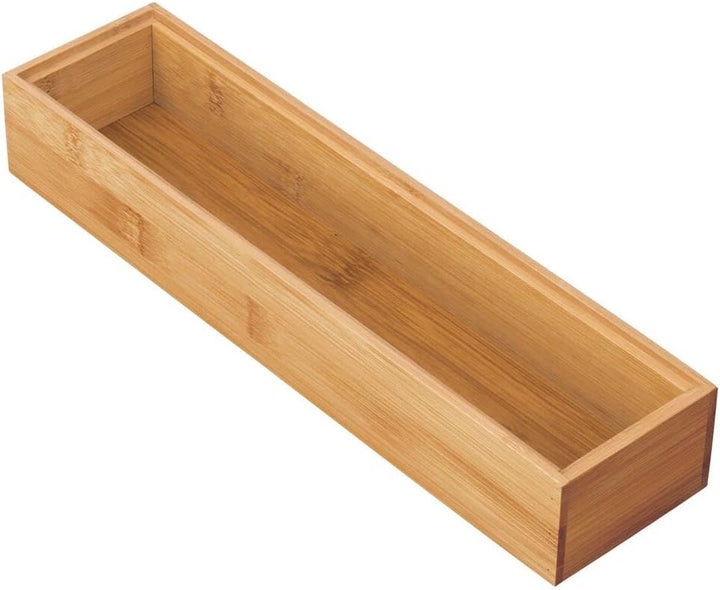 mDesgn 4er-Set Aufbewahrungsbox für Schreibtisch und Badezimmer – rechteckige Schubladenbox aus Bamb