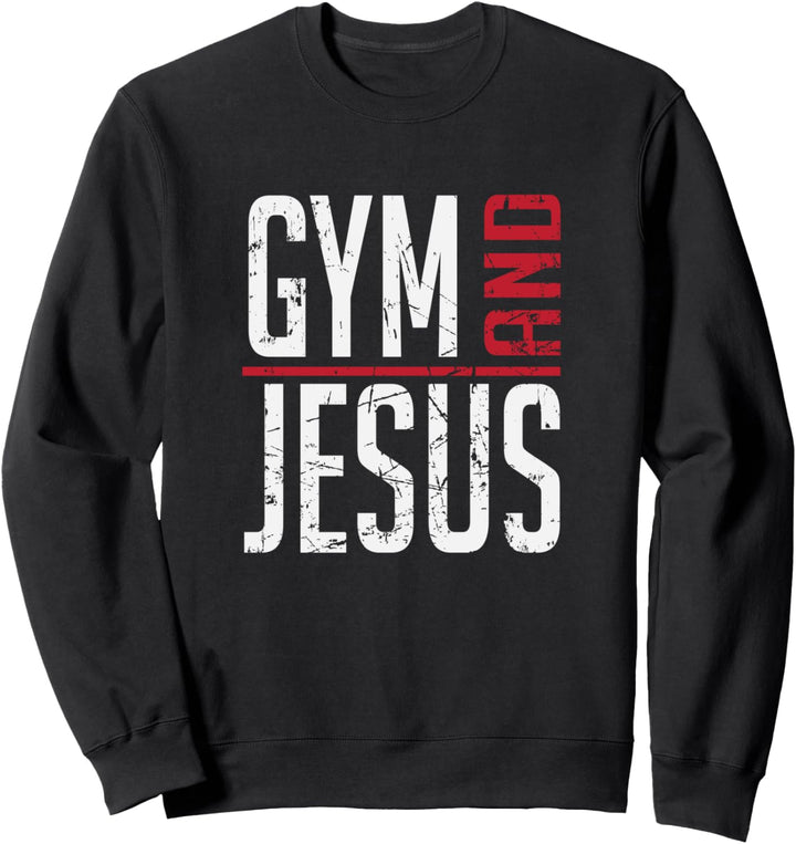Gym And Jesus Religious Workout Personal Trainer Sweatshirt