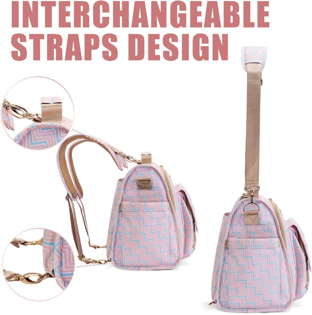 Allcamp Wickeltasche, gross, unterstützt Kinderwagen, umgewandelt in eine Tragetasche Rose, Rose