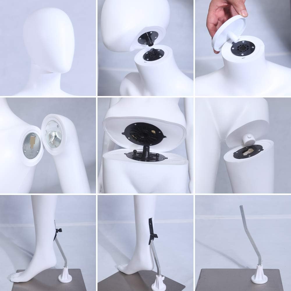 EurotonDisplay FC-4White weiss weibliche Schaufensterpuppe beweglich matt weiss (weibliche FC-4W) we