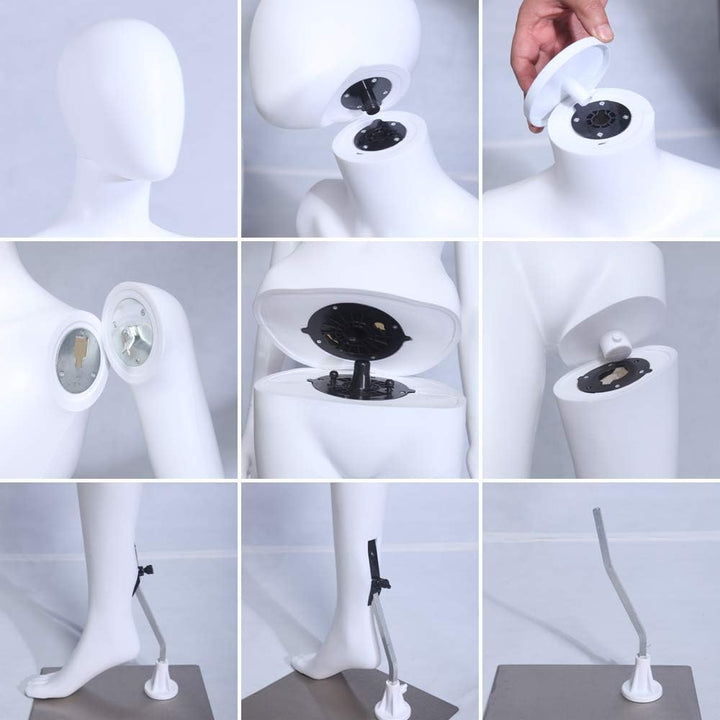 EurotonDisplay FC-4White weiss weibliche Schaufensterpuppe beweglich matt weiss (weibliche FC-4W) we