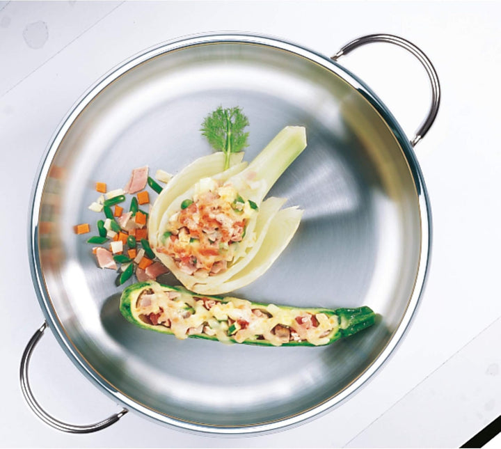 WMF Profi Servier-/ Bratpfanne 20 cm Induktion, Edelstahlpfanne unbeschichtet, Cromargan Edelstahl p