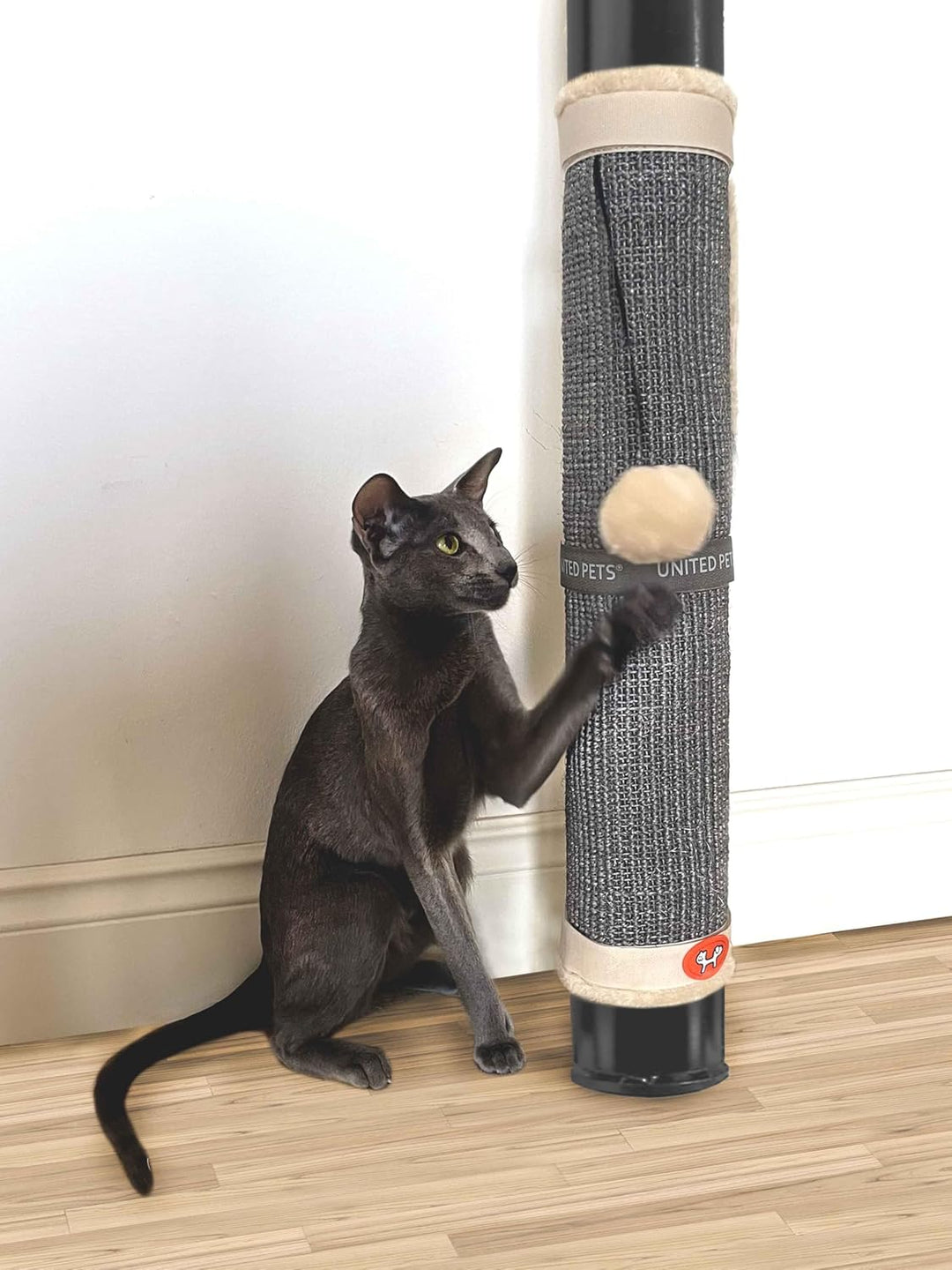 United Pets Cat Scratcher, Kratzbaum für Katzen, Kratzmatte, Schutz für Tisch, Grau, aus Sisal - Ein