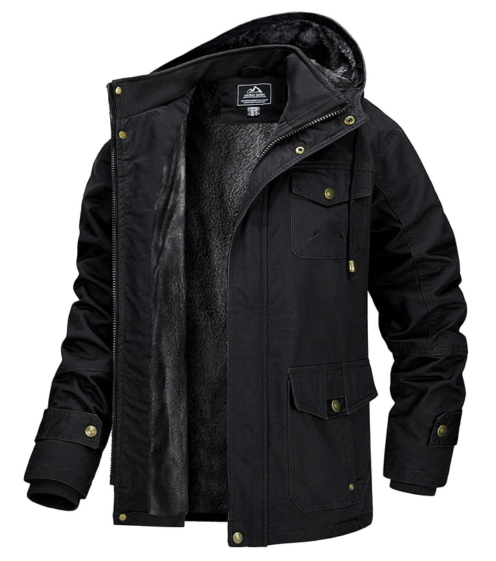 MAGCOMSEN Winterjacke Herren Warm Gefüttert Jacke Fleece Winterparka Winddicht Outdoor Übergangsjack