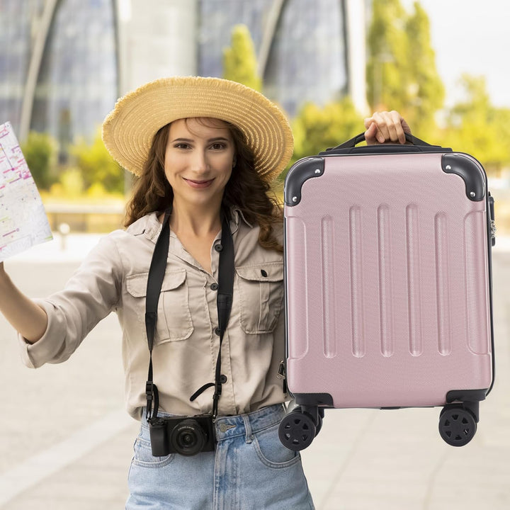 Trolley Koffer Suitcase, Reisekoffer, Rollkoffer Handgepäck, Hartschalenreisekoffer mit 4 Rollen 360