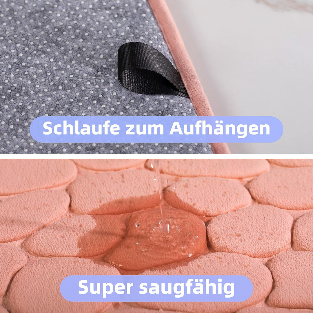 chakme Badematte Memoryschaum Badteppich Memory Foam Duschvorleger Saugfähige Badvorleger Badezimmer