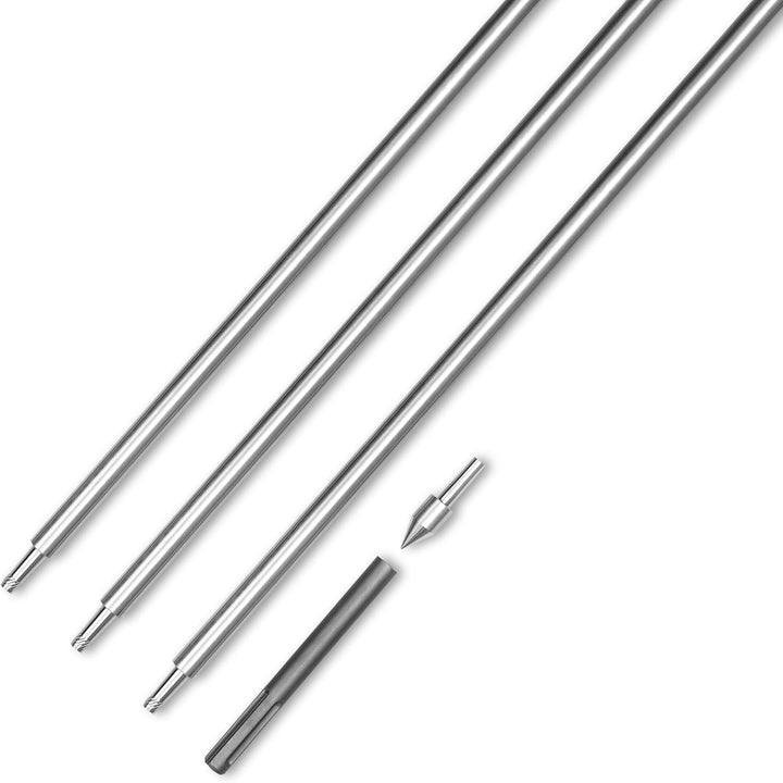 Tiefenerder Set V4A Edelstahl – Erdungsstab/Erdungsspiess mit Anschlussklemme &amp; Schlagspitze – Basic