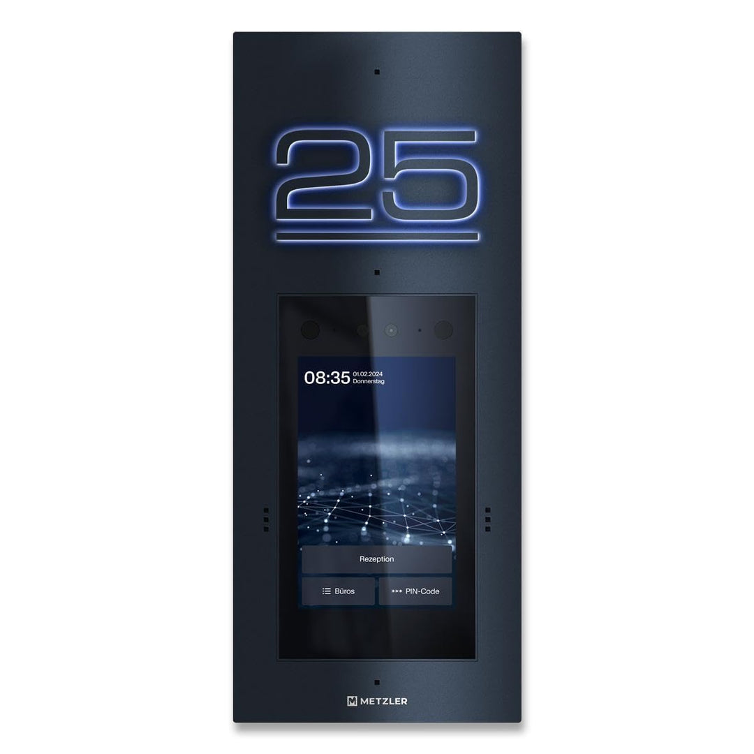 Metzler® Video-Türsprechanlage mit Gesichtserkennung und Touch-Display anthrazit – Full-HD-Kamera, A