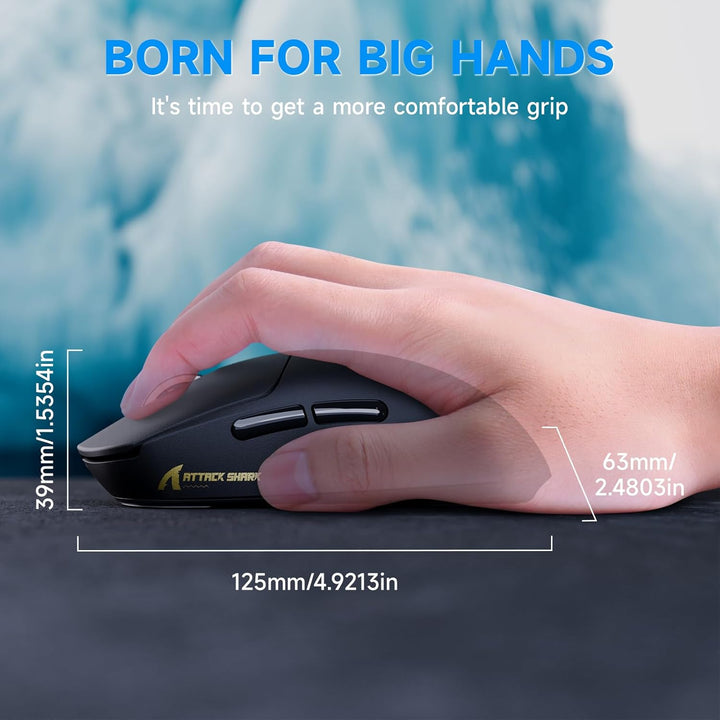 MAMBASNAKE Attack Shark X8PLUS Kabellose Gaming-Maus, PixArt PAW3395PRO-Sensor, 40000 DPI, BT/2,4 GH